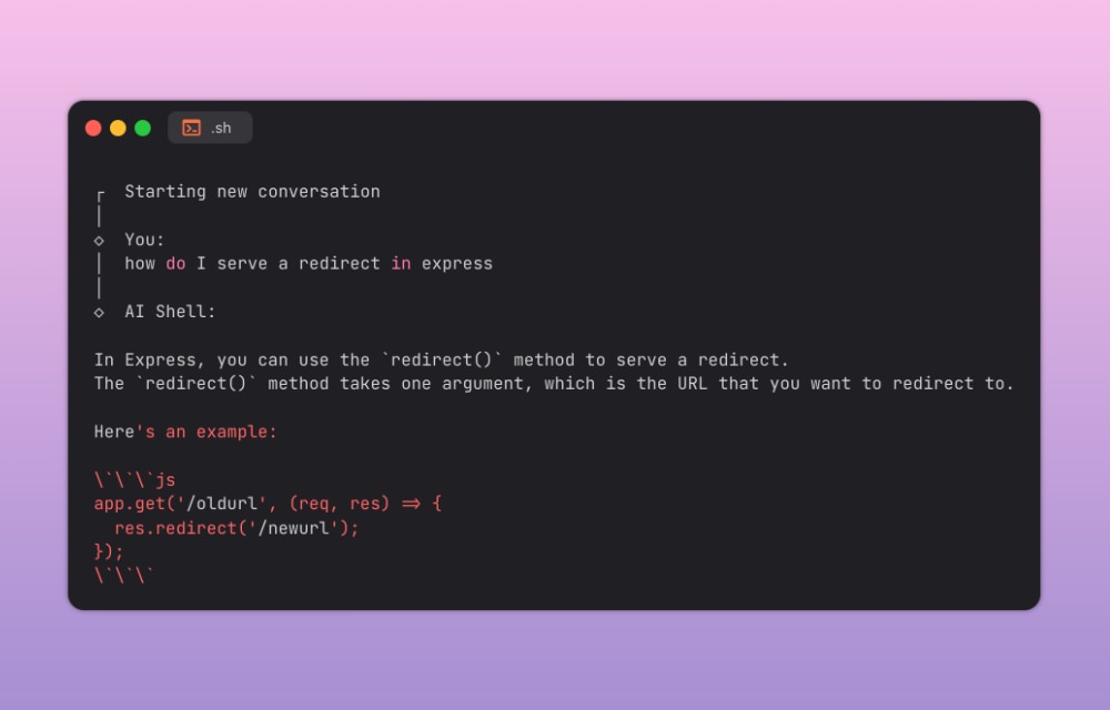 AI Shell CLI tool converting natural language into shell commands