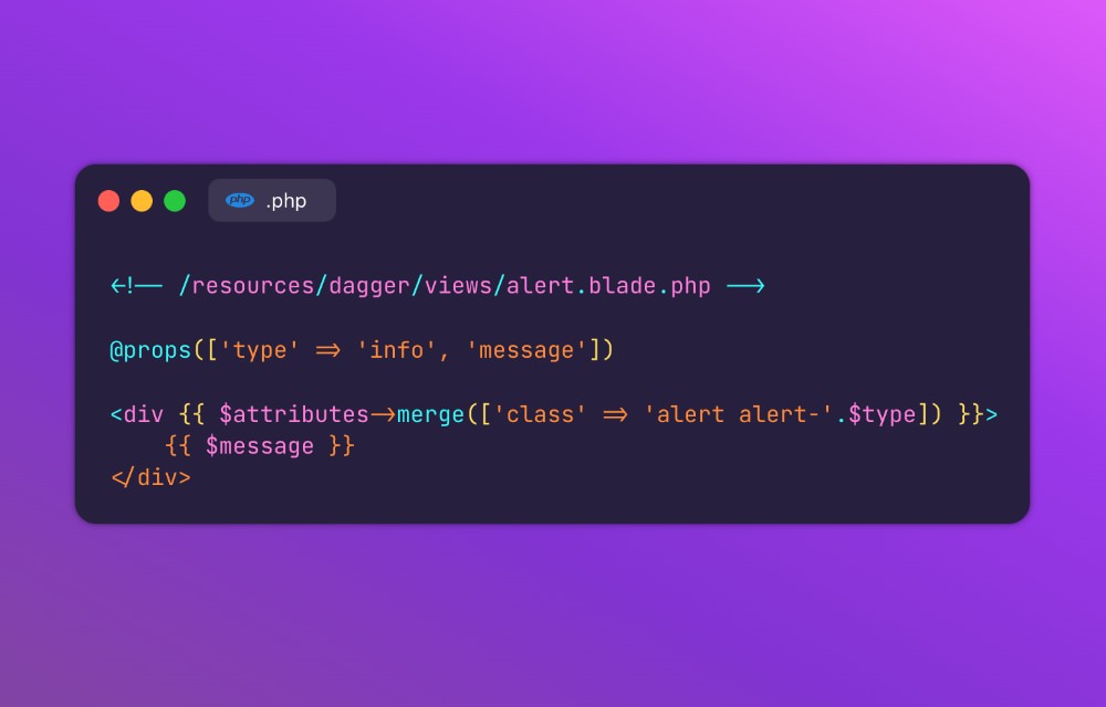 Dagger Laravel Blade component library for enhanced templating