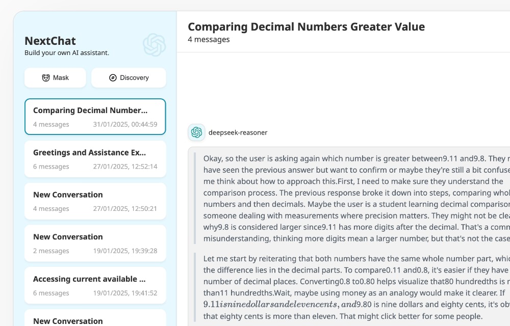 NextChat AI chatbot with support for GPT-4, GPT-3.5, and Gemini-Pro