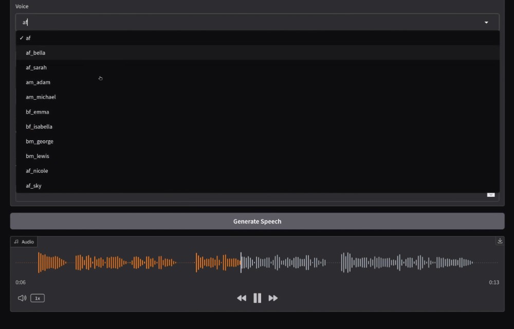 Speaches AI tool for speech processing, transcription, and voice generation